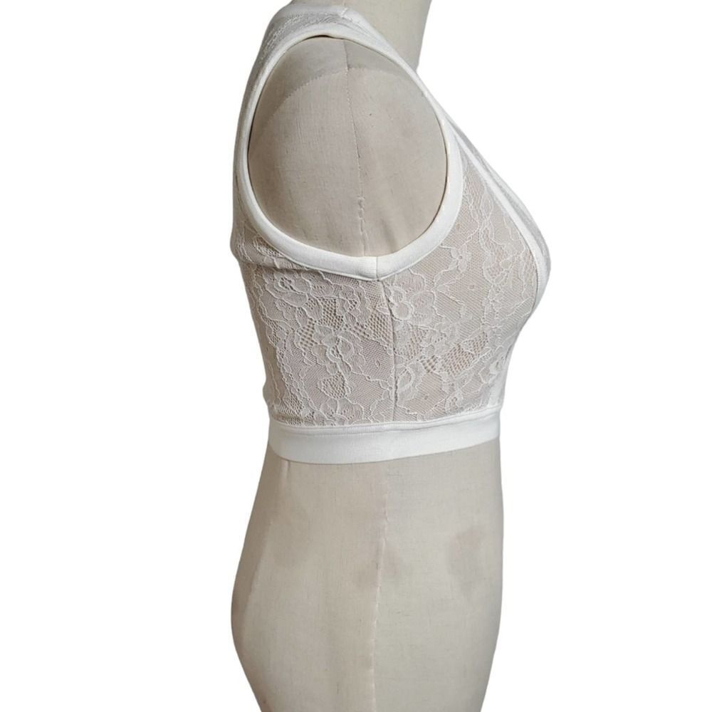 Girlcode White Lace Bra Crop Top - Picture 2 of 6